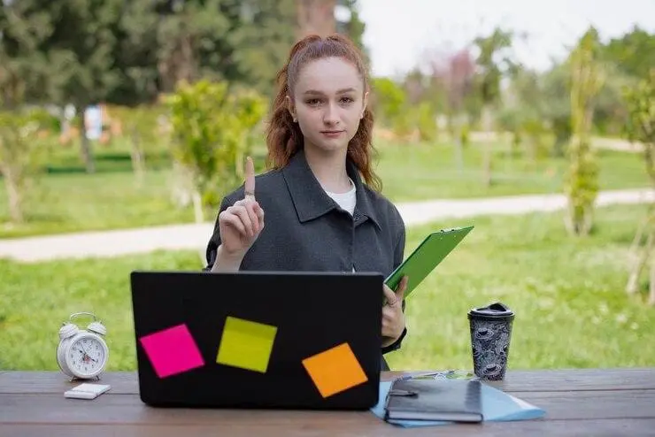 Girl with laptop