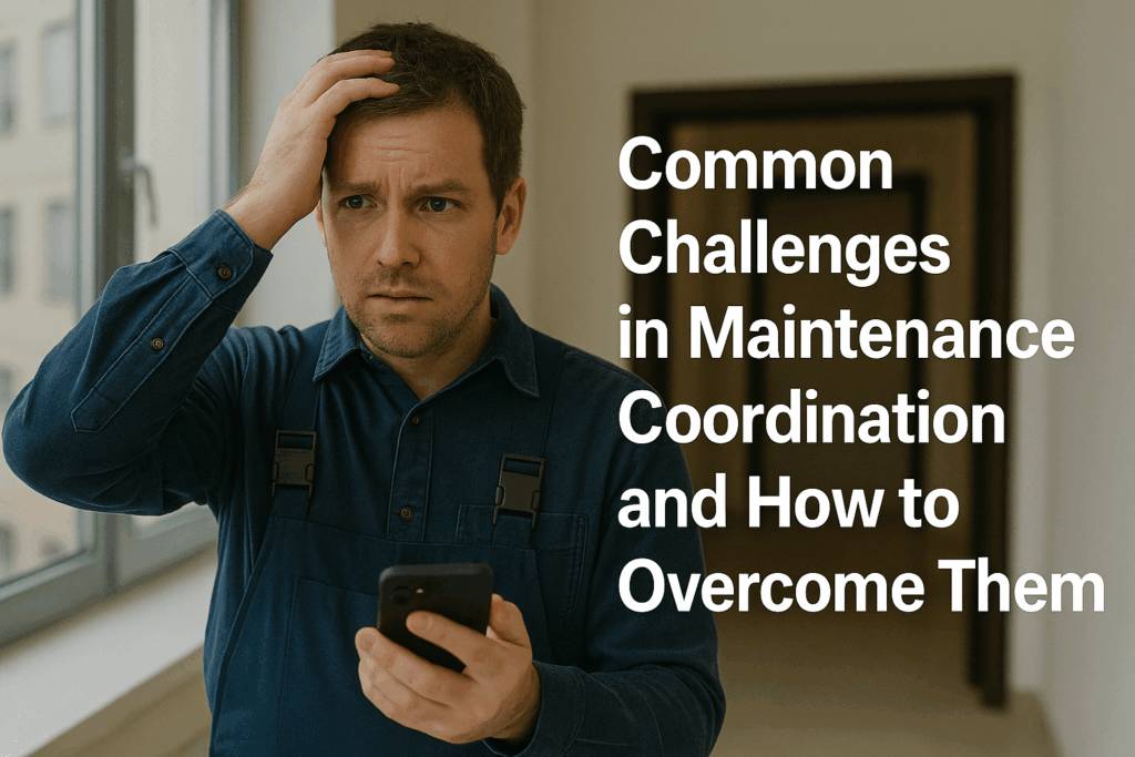 Property manager facing maintenance coordination challenges with phone