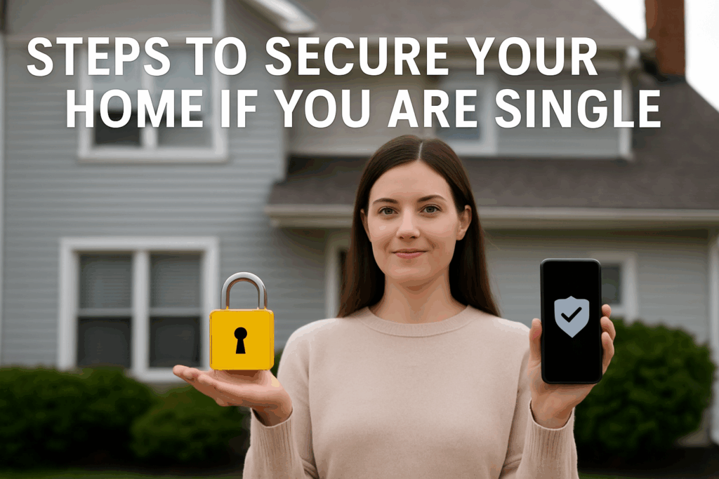 Home security tips for single homeowners with smart devices and locks.