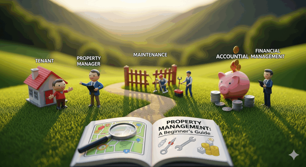Beginner’s guide to property management covering tenants, maintenance, and finances.